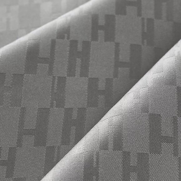 Hermes Faconnee Grand H pocket square 45 Gris Nacre - Picture 1 of 7